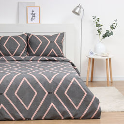 Постельное бельё 1,5сп Экономь и Я Geometry, 143х215см, 145х214см, 50х70см-1шт, микрофибра, 60г/м2