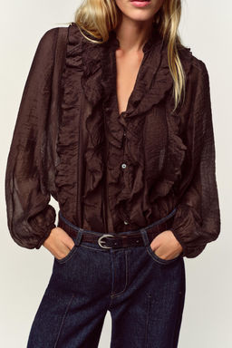 RUFFLED BLOUSE - Zara фото 14