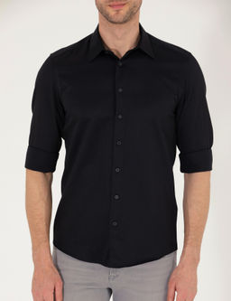 Siyah Slim Fit Uzun Kollu G_mlek - Pierre cardin фото 6