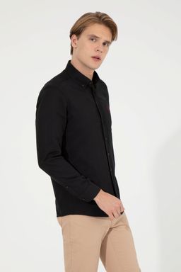 U. S. Polo Assn / Рубашка мужская черная Uzunkol Basic - U.s. polo assn фото 3