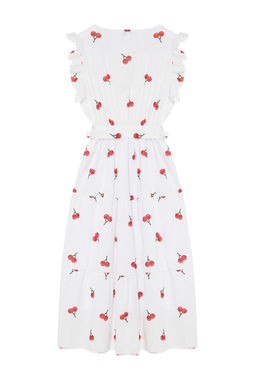 TRENDYOLMILLA Beyaz Kusakl? A Kesim Kruvaze Yaka Midi Dokuma Elbise TWOSS24EL00914  фото 15