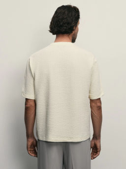 Футболка из фактурного хлопка / Zarina  фото 5