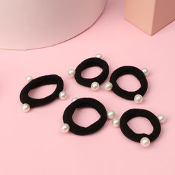 Цена за 6 шт. Резинки для волос «Бусинка», набор 5 шт., чёрно-белая