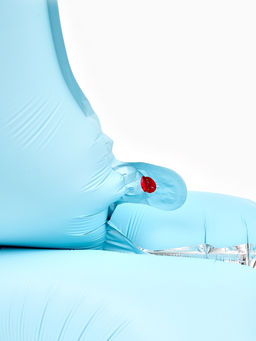 Цена за 2 шт. Воздушный шар фольгированный 32" "Цифра 1 с мишкой"  цвет голубой, под воздух