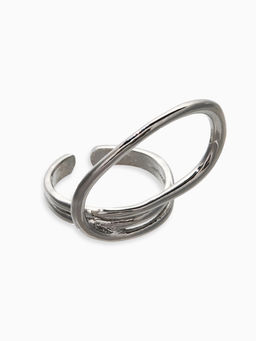 Кольцо металл "Спираль", цвет серебро, безразмерное