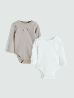 Bisiklet Yaka Erkek Bebek ??t??tl? Body 2li