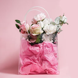 Пакет подарочный с квадратным дном, прозрачный, 31×30×31 см