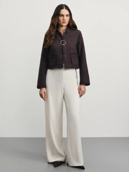 Жакет из твида с бахромой / Zarina  фото 2