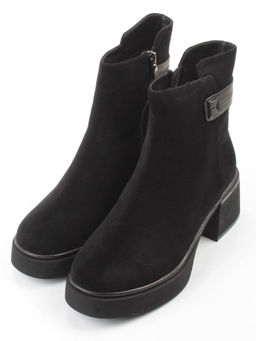 04-M3-5248 BLACK Ботинки зимние женские (натуральная кожа, натуральный мех)
