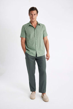 Relax Fit Rahat Kesim Duz Paca Yazl?k Keten Pantolon - Defacto фото 6