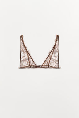 EMBROIDERED LACE TRIANGLE BRALETTE - Zara фото 4