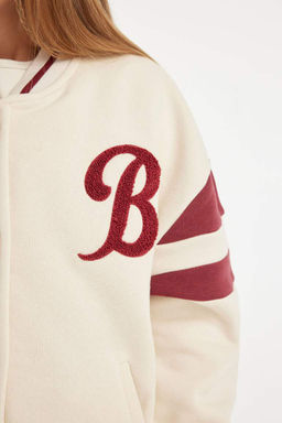 Мягкий пушистый кардиган с толстым внутренним воротником для девочек и принтом - Defacto фото 5