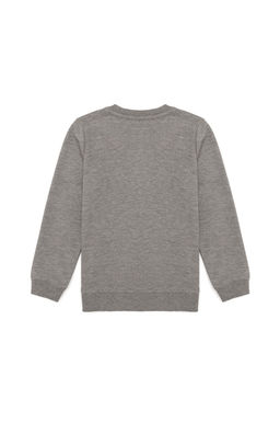 Erkek _ocuk Gri Melanj Basic Sweatshirt