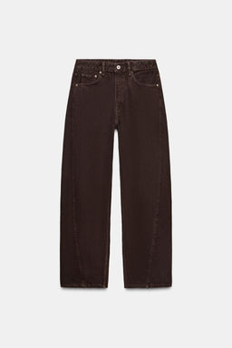 JEANS TRF BAGGY BARREL TIRO MEDIO / Marr?n - Zara фото 7