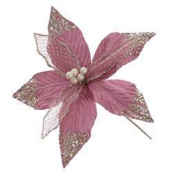 Цветок искусственный "Пуансеттия", L23 W23 H37 см