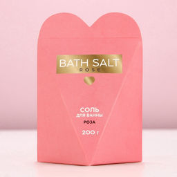 Соль для ванны Bath Salt, 200 г, аромат розы, Чистое счастье