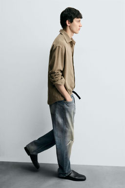 RIPPED REGULAR STRAIGHT-LEG JEANS - Zara фото 6