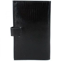 Визитница Croco-В-204 (с хляст, 3х рядная 72 карты) натуральная кожа черный игуана (76) 214132  фото 2
