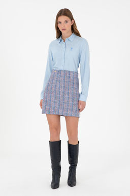 Женская синяя тканая юбка Неожиданная скидка в корзине