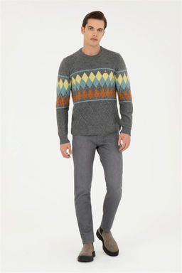 Мужской серый меланжевый свитер - U.s. polo assn фото 4