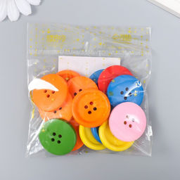 Цена за 2 шт. Пуговицы дерево для творчества 4 прокола «Простые», набор 15 шт., 3×3 см