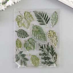 Цена за 10 шт. Штамп для творчества силиконовый Листья 14?18 см