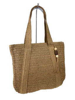 Сумка шоппер из джута с длинными ручками, цвет крафт