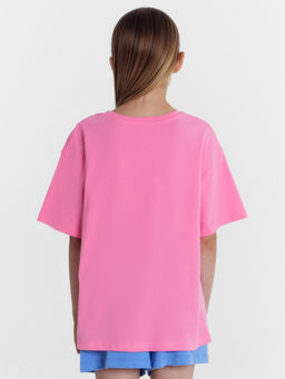 Футболка для девочек розовая с печатью - Mark formelle фото 5
