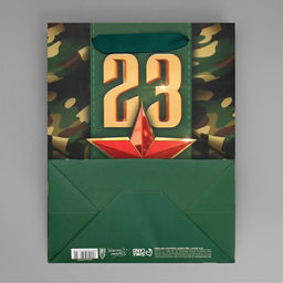 Цена за 2 шт. Пакет подарочный ламинированный, упаковка, С 23 февраля, MS 18?23?10 см