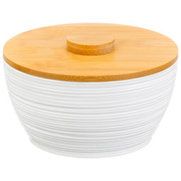 Банка д/печенья "Шелк" с деревянной крышкой, фарфор Elan Gallery