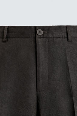 PANTAL?N REGULAR FIT 100% LINO / Marr?n - Zara фото 8