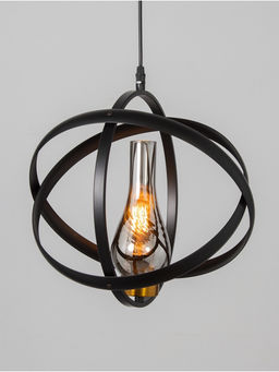 Светильник «Орбиталь» 1×40 Вт, Е27, 33×33×33(+100)см, чёрный/бронза/хром