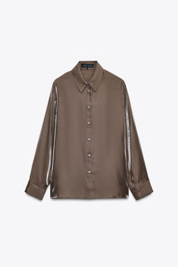 IRIDESCENT FLOWING SHIRT - Zara фото 5