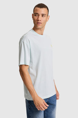 Erkek Su Ye_ili Oversize Bisiklet Yaka Ti__rt