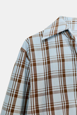 CHECK POPLIN WRAP SHIRT - Zara фото 16