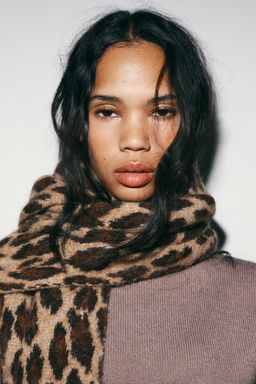 ANIMAL PRINT KNIT SCARF - Zara фото 7