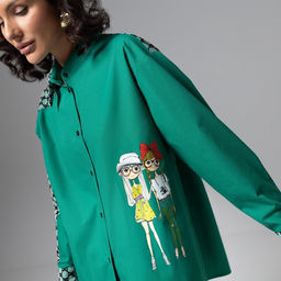 Рубашка комбинированная с сеткой Моя философия  шик - Charutti фото 14