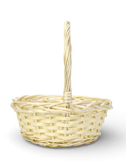 Корзина плетёная для хранения Rama, с ручкой, бежевая, набор 3 шт.