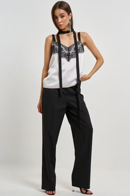 Топ на бретелях жемчужный