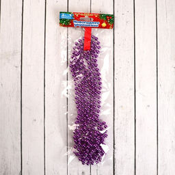 Цена за 2 шт. Бусы на ёлку Шары, длина 2.7 м, d=7 мм, фиолетовые - Зимнее волшебство фото 3