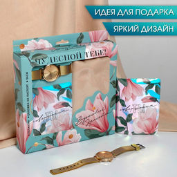 Набор Чудесной тебе!, мягкий палантин, обложка для паспорта и наручные часы