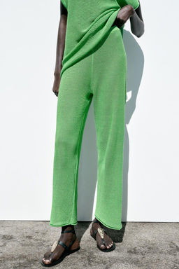 WIDE-LEG KNIT TROUSERS - Zara фото 2