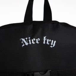 Рюкзак школьный текстильный с креплением для скейта Nice try, 38×29×11 см, чёрный, отдел на молнии