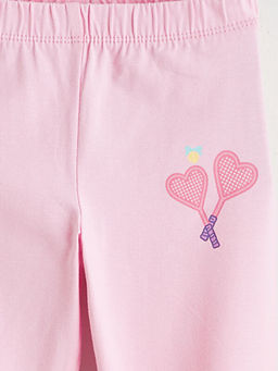 Beli Lastikli Bask?l? K?z ?ocuk Tayt