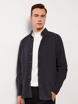 Regular Fit Uzun Kollu Kadife Erkek G?mlek