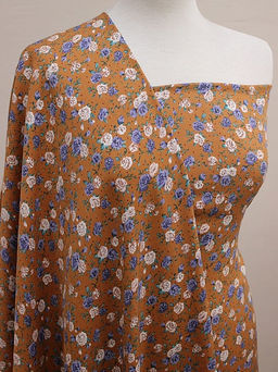 Плательная вискоза Винтажные розочки цв.карамельный, ш.1.45м, вискоза-100%, 135гр/м.кв - Купава фото 2