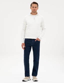 Lacivert Straight Fit Jean Pantolon