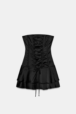 VESTIDO MINI CORSETERO VOLANTES / Negro - Zara фото 4