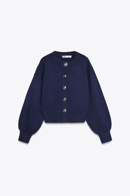 SPIRAL BUTTON KNIT CARDIGAN - Zara фото 3