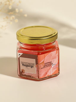 Свеча ароматическая в банке 70 гр воска, корица+аплеьсин